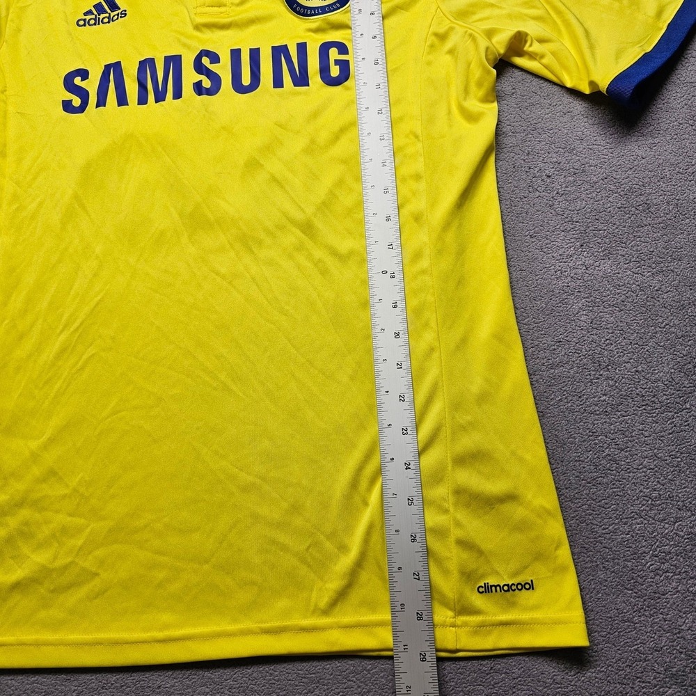 Chelsea 2014-15 Away FC Eden Hazard Jersey Men L Yellow Adidas Samsung Climacool - Picture 5 of 11